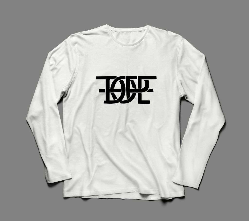 DOPE LONG SLEEVE WHITE  COTTON TSHIRT FOR MEN