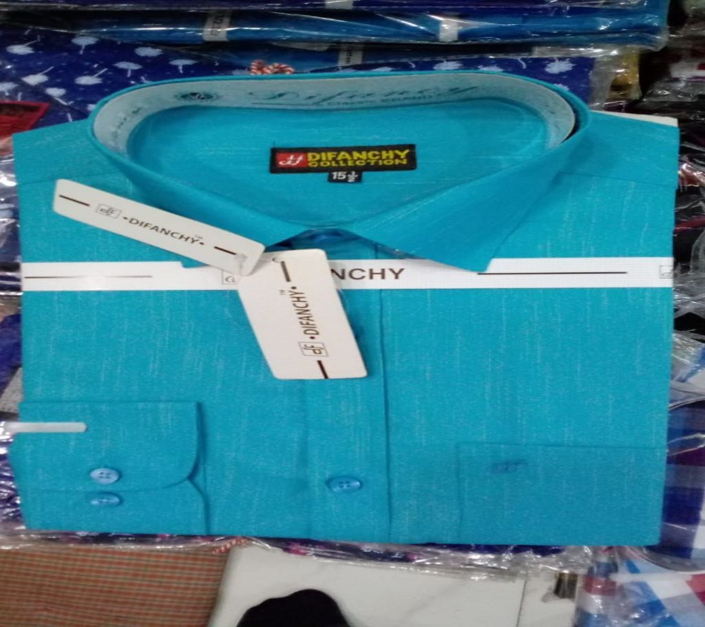 MENZ FULL SLEEVE FORMAL SHIRT-Deshi Cotton-Sky Blue
