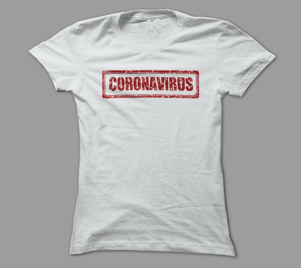 Corona Virus 2 White Polyester T-Shirt