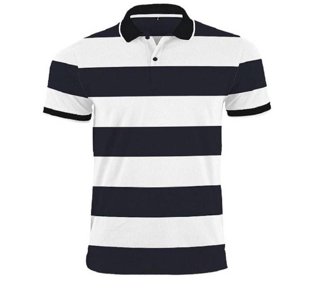 Half Sleeve Striped Polo Shirt