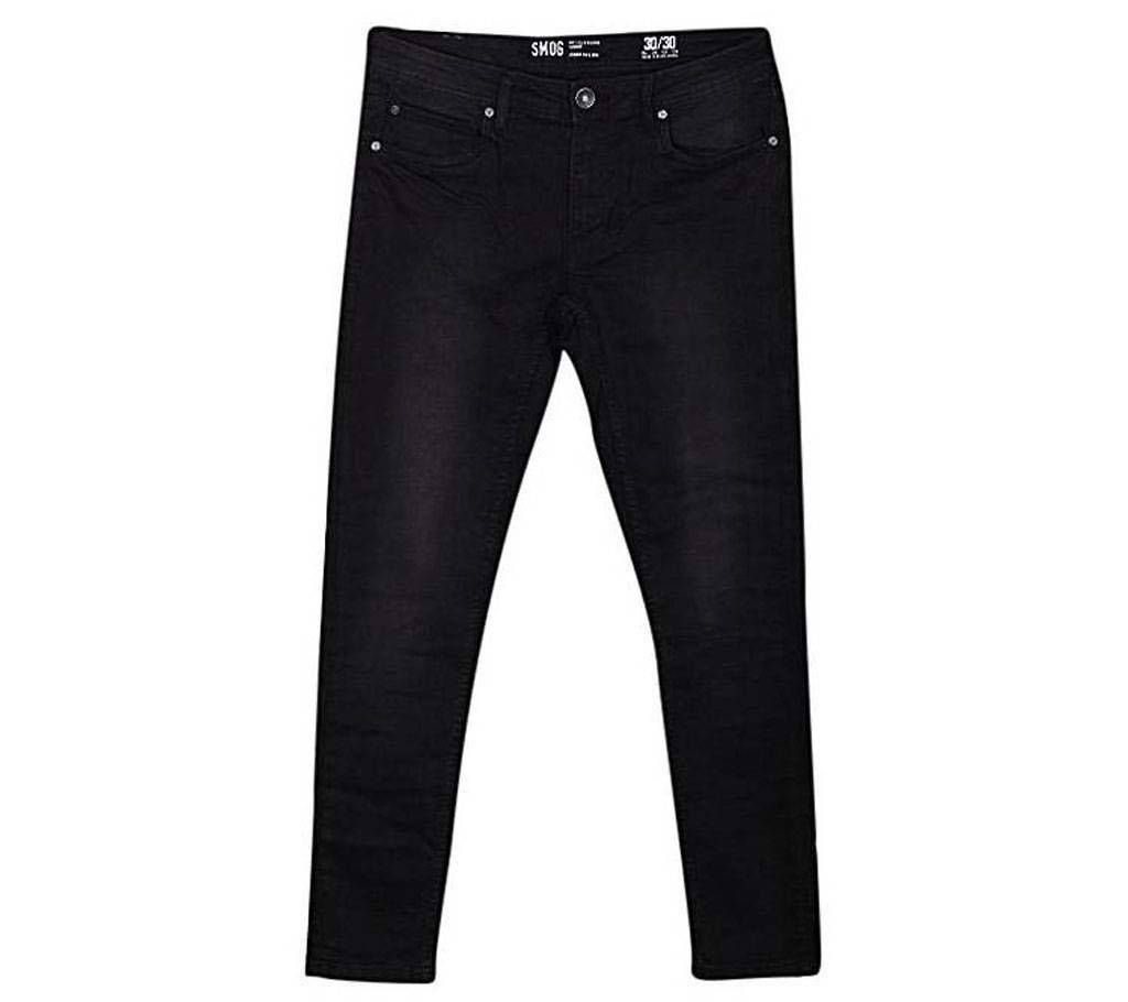 Black Cotton Stretchable Jeans for Men