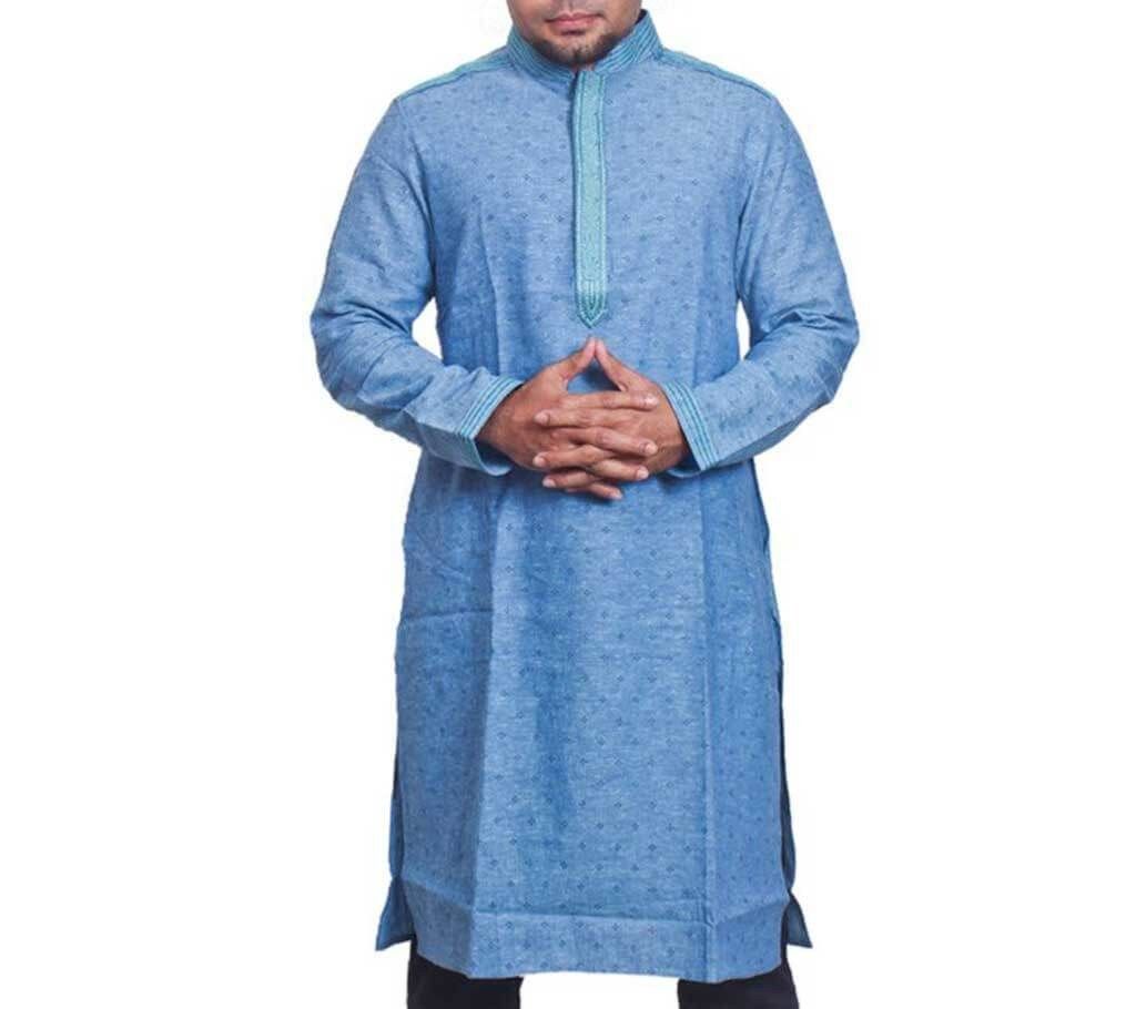 slim fit contrast design cotton long punjabi
