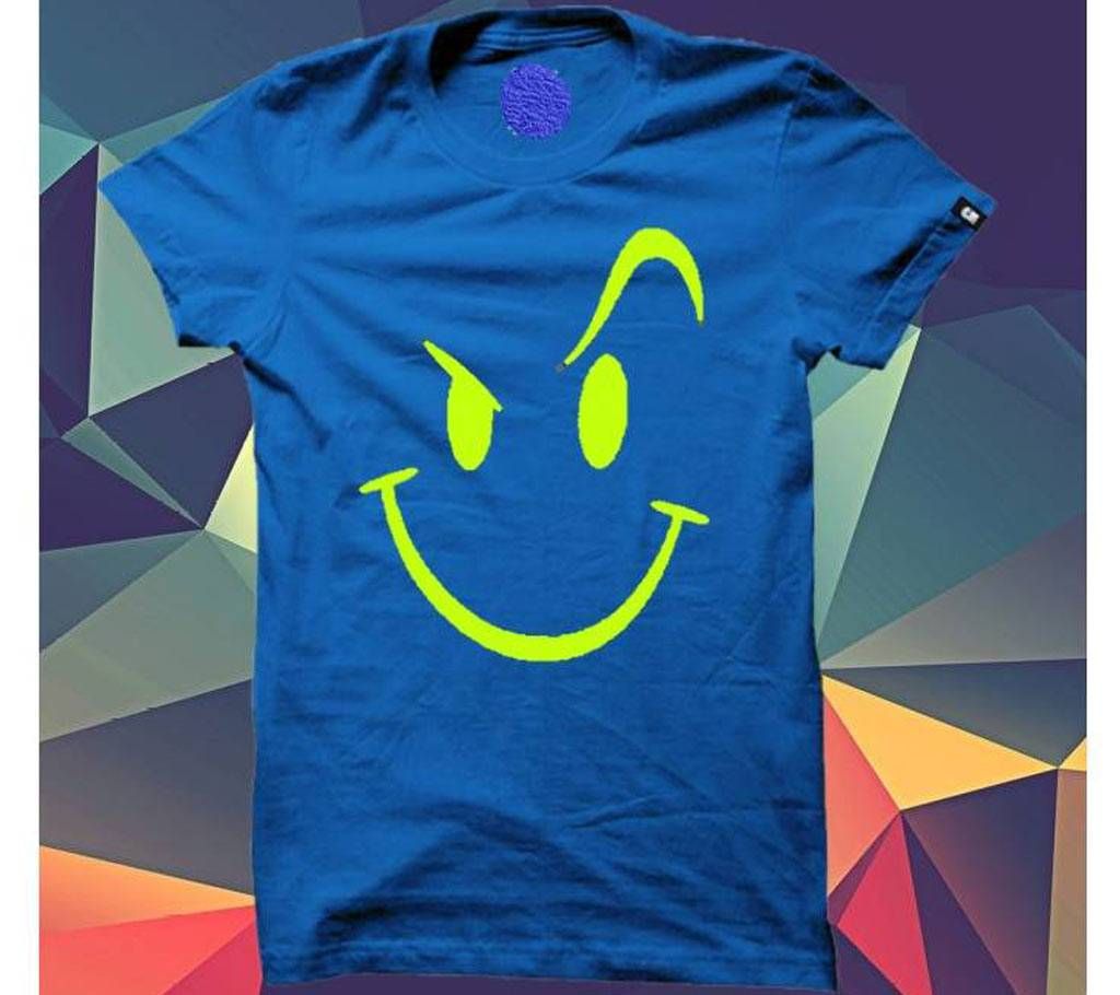Funny Blue Cotton T-shirt