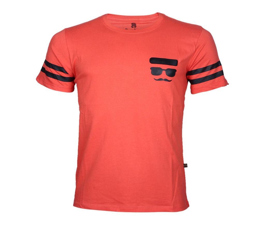 Peach Color Cotton Half Sleeve T Shirt