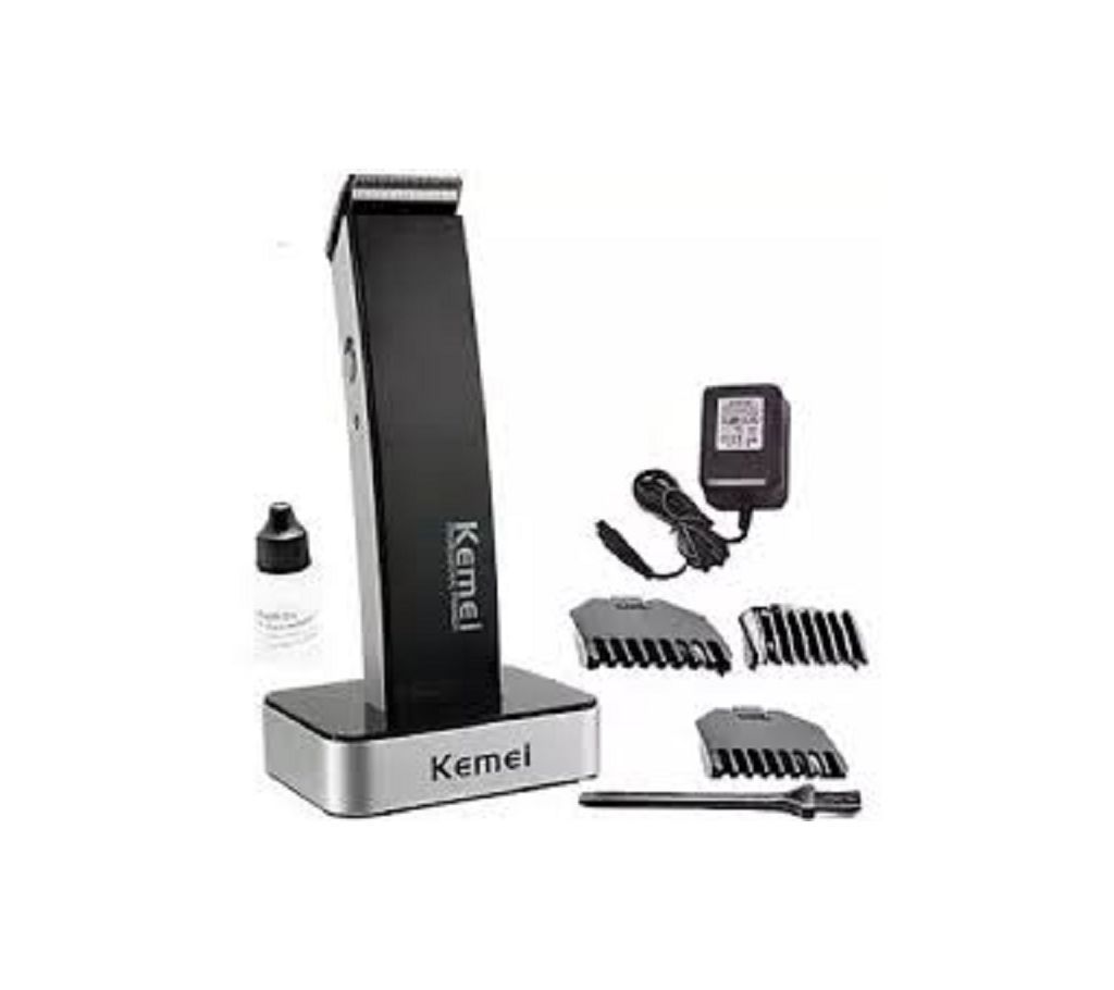 Rechargeable Hair Clipper Km 619 - Black And Silver