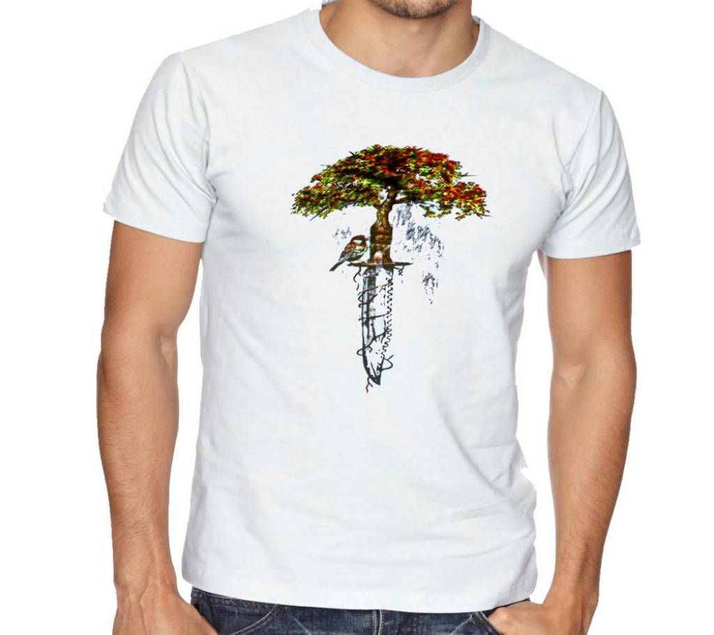 Tree Bird Half Sleev T shirt