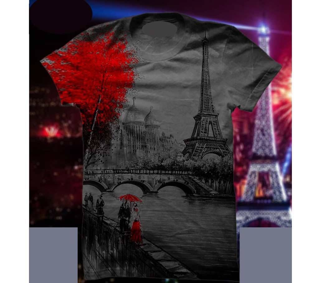 Paris Eifel Tower Menz Half Sleeve Tshirt