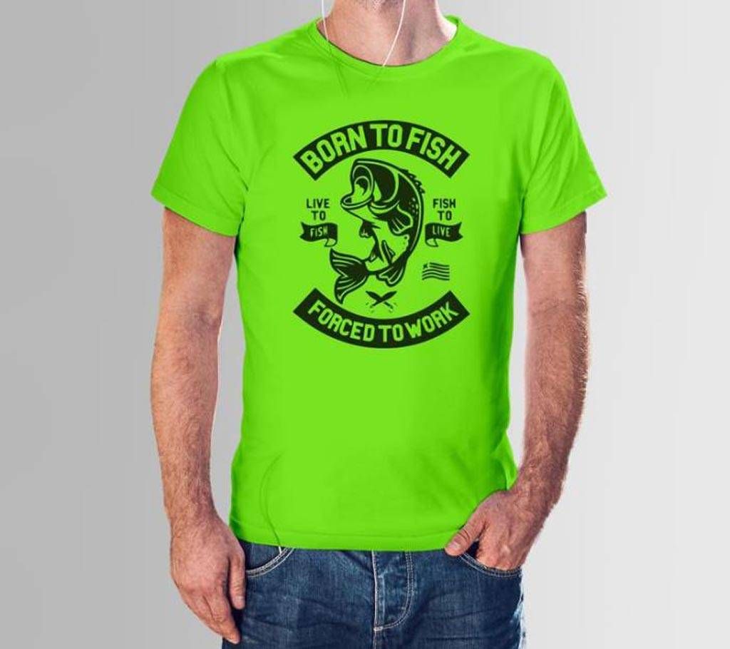 Born To Fish Cotton T-shirt For Men