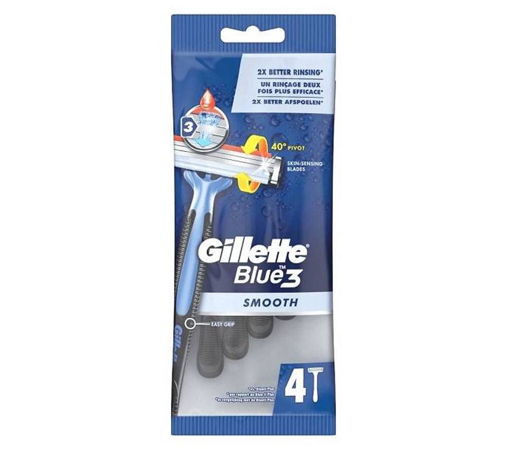 Gillette Blue 3 Smooth Men's Disposable Razors-4Pcs-Poland