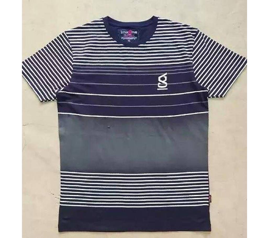Striped Design Mens Half  sleeve  cotton T-shirt