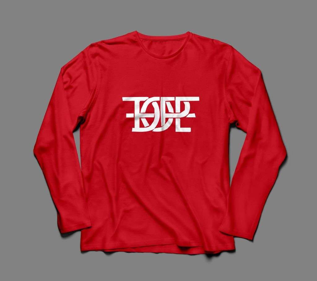 DOPE LONG SLEEVE RED  COTTON TSHIRT FOR MEN