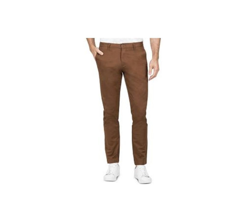 Saddle Brown Khaki Slim Fit Gabardine Pant 02