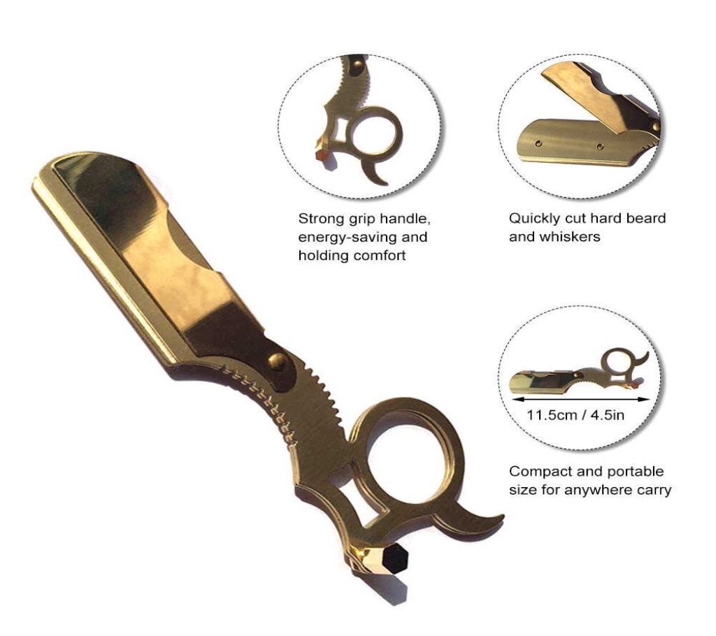 Gold Straight Barber Edge Steel Razor Folding Shaving Knife Holder Rack Without Blade MenS Shaving Tool Shaving And Hair Removal