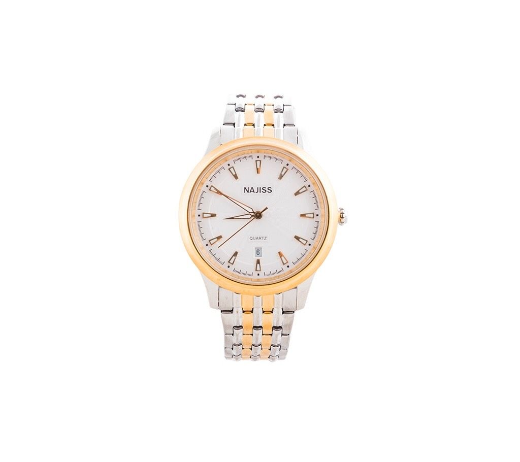 Najiss Silver and golden watch for men