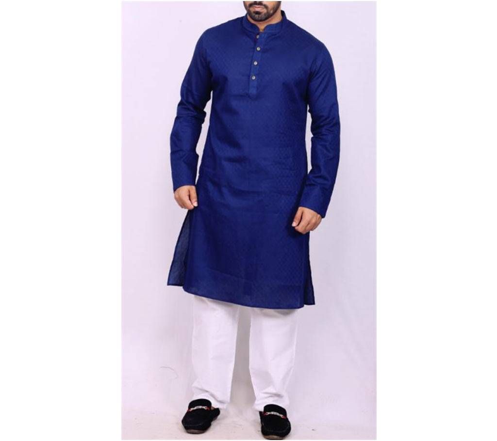 Blue Colored Cotton Punjabi