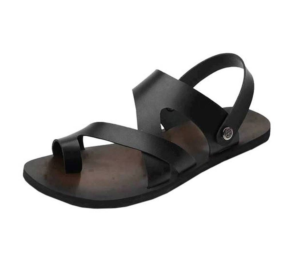 Brown with black belt leather Men's Sandals