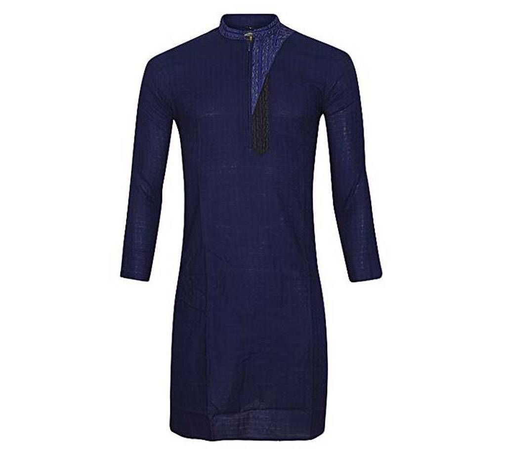 Navy Blue Cotton Panjabi For Men