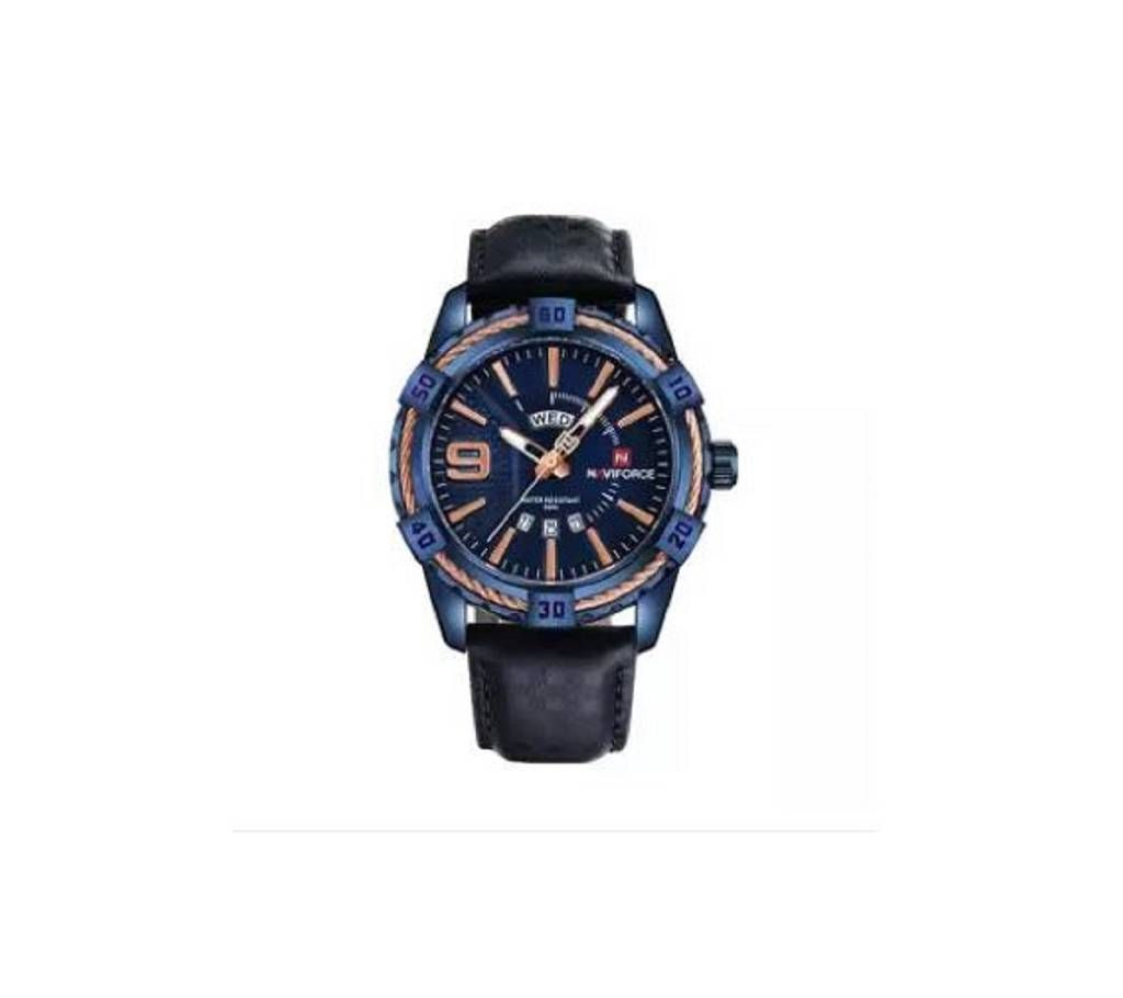 NF9117 - PU Leather Analog Watch for Men - Black