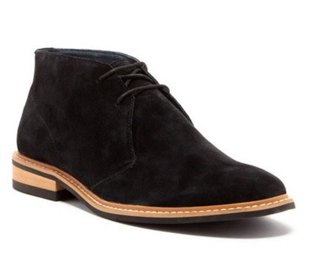 Leather Casual Desert Boots - Black