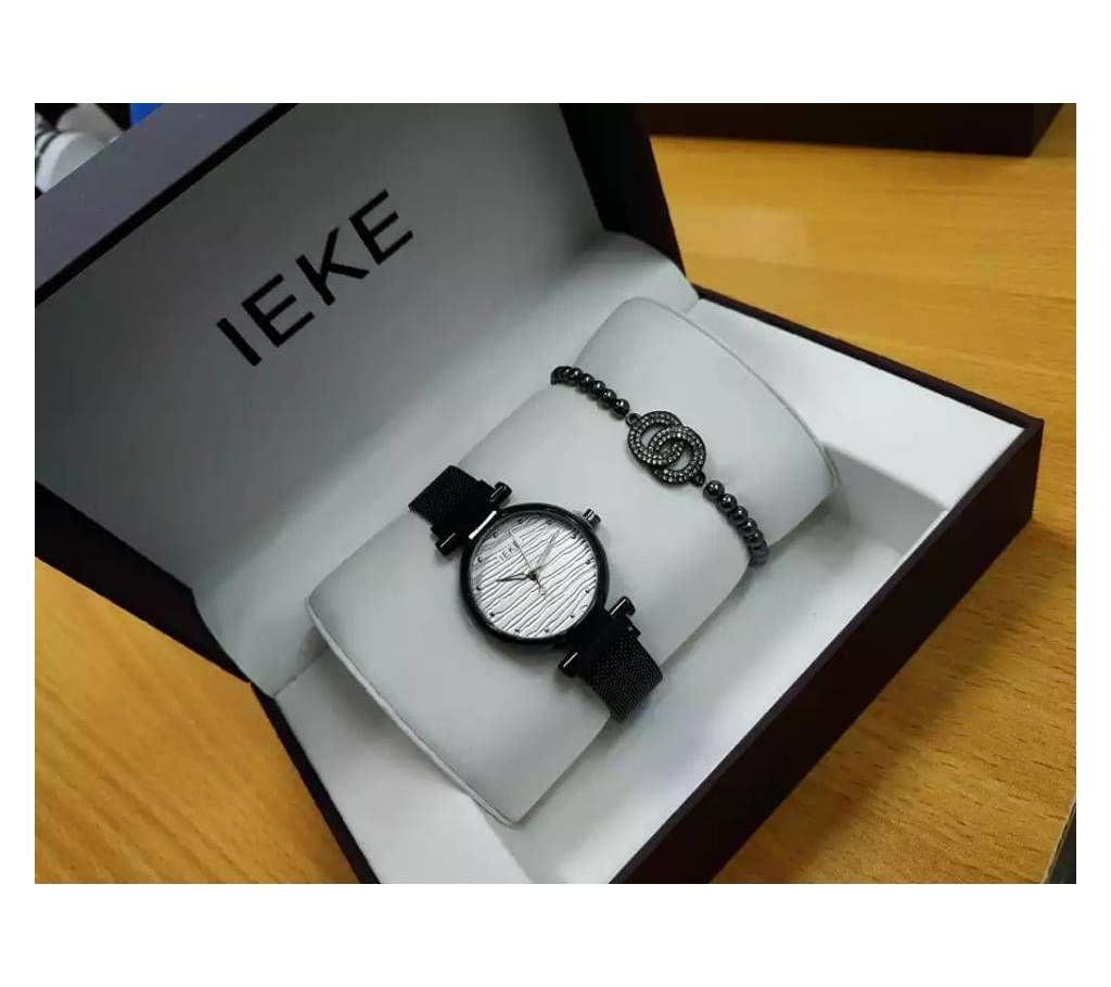 IEKE LADIES LUXURY WATCH WITH BRACELET GIFT SET