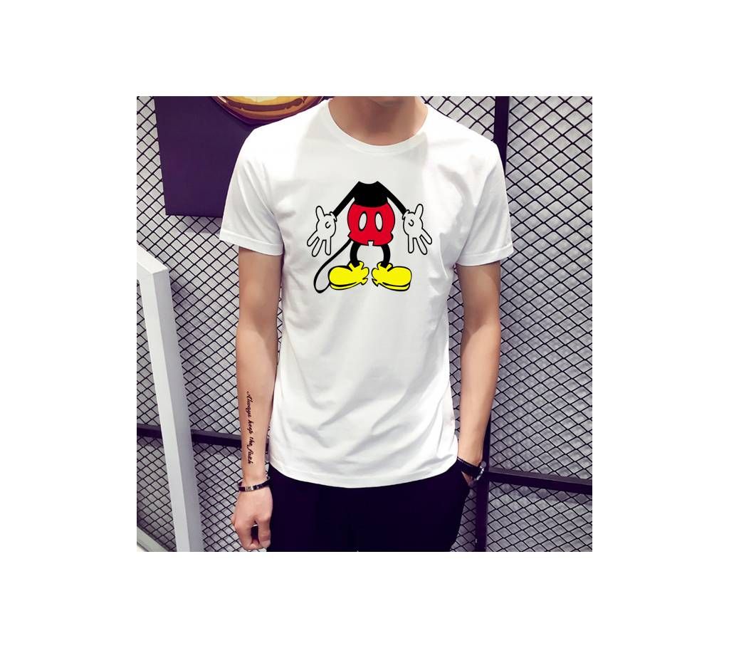Cartoon Gents Half Sleeve Cotton T-Shirt