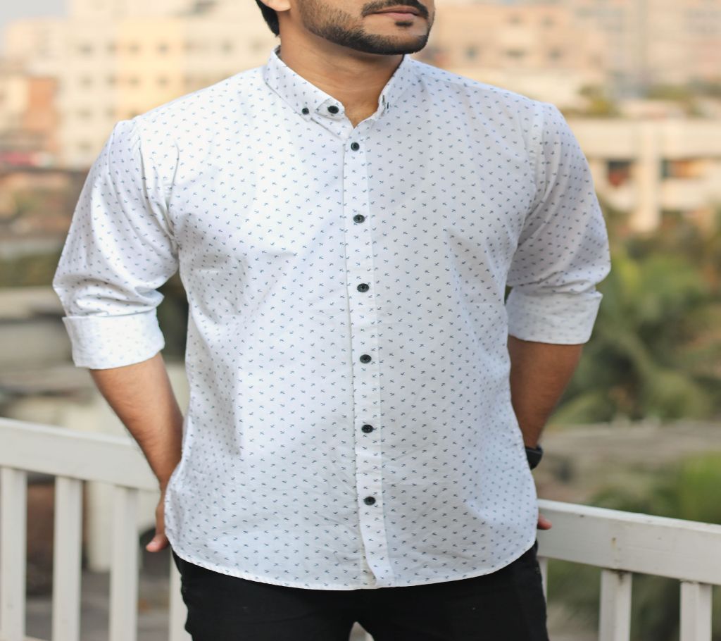 Black Dotted White Shirt