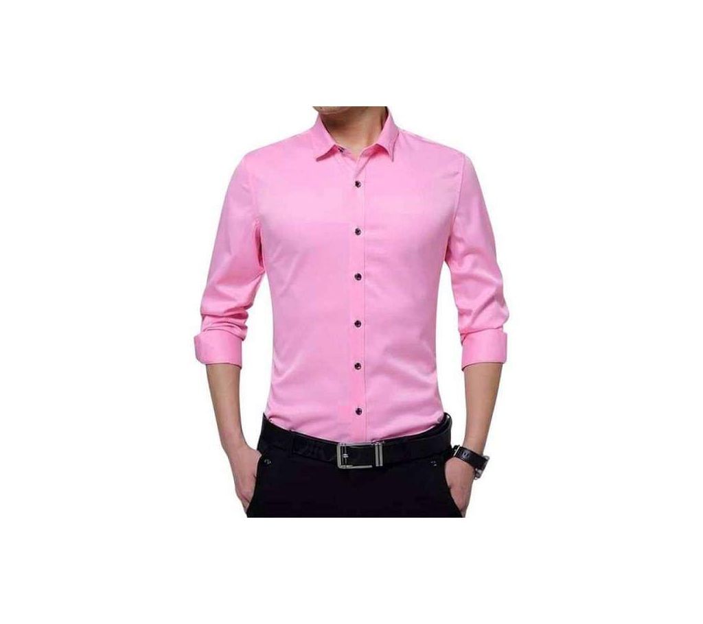 Pink Long Sleeve Casual Shirt for Men 