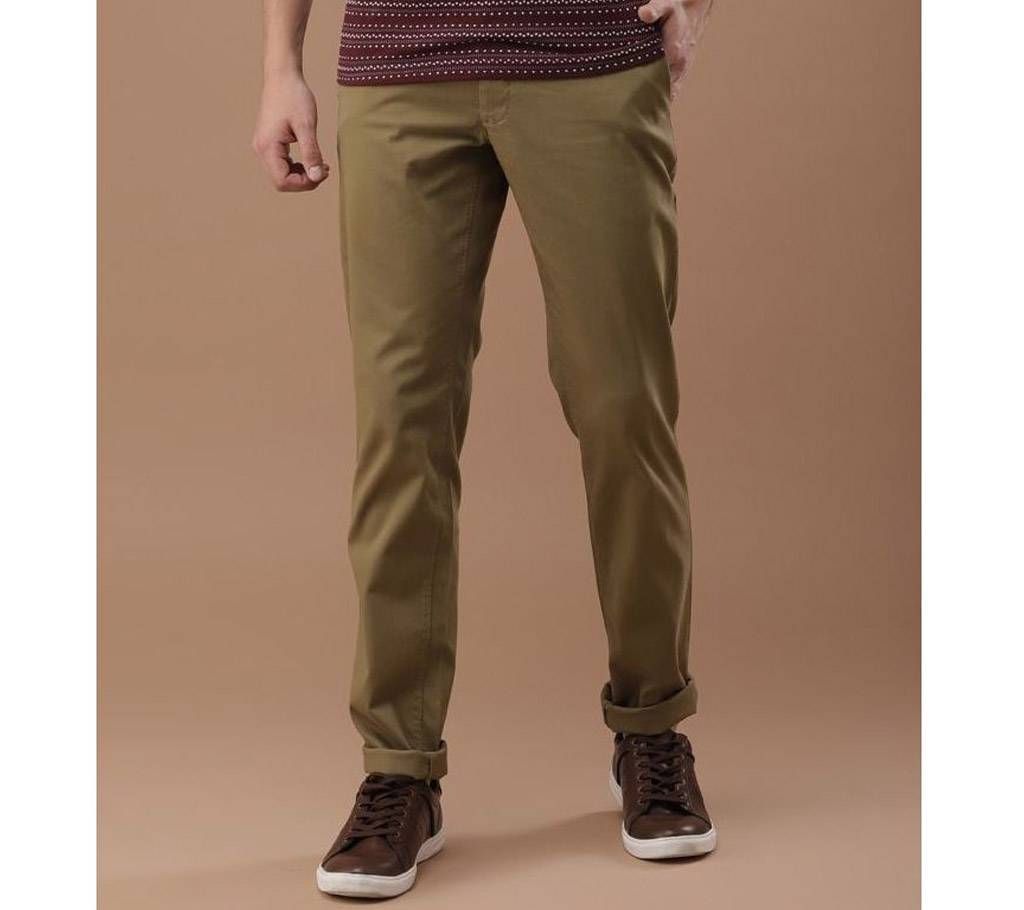 Olive Khaki Slim Fit Gabardine Pant 9