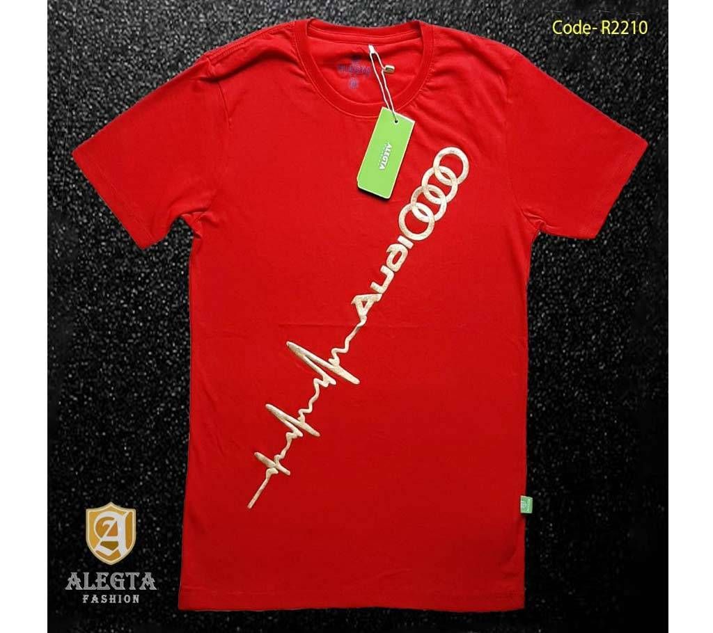 golden audi logo Prrint  Cotton T-shirt