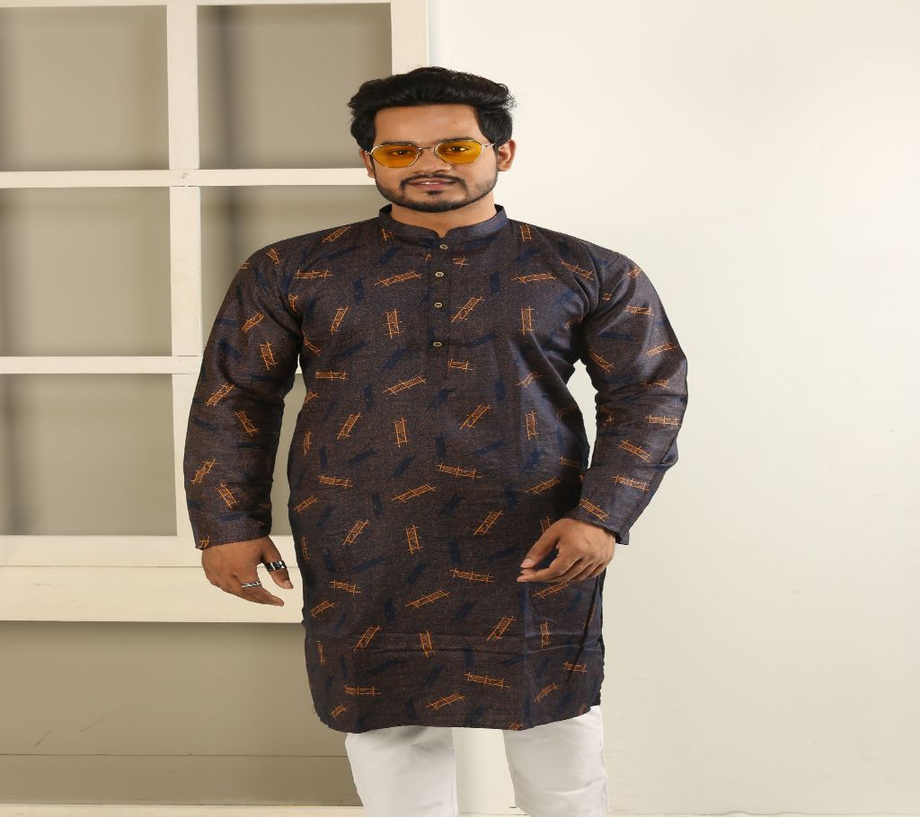 44-Cotton Punjabi - Black and Brown - 191116