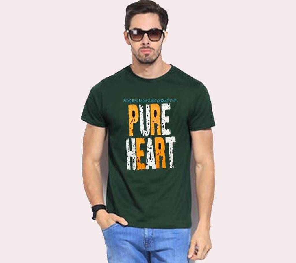 Pure Heart Green Half Sleeve T-Shirt