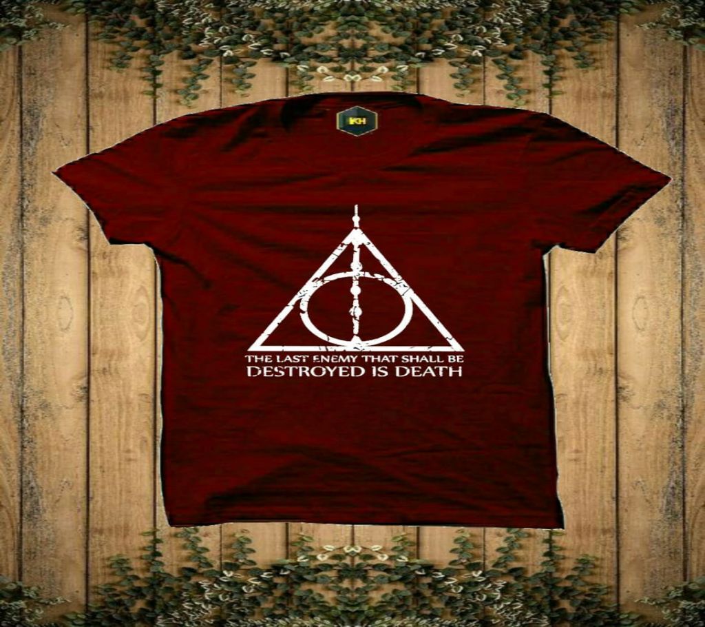 Design Rubber Print Half-Sleeve T-shirt For Men(Maroon)