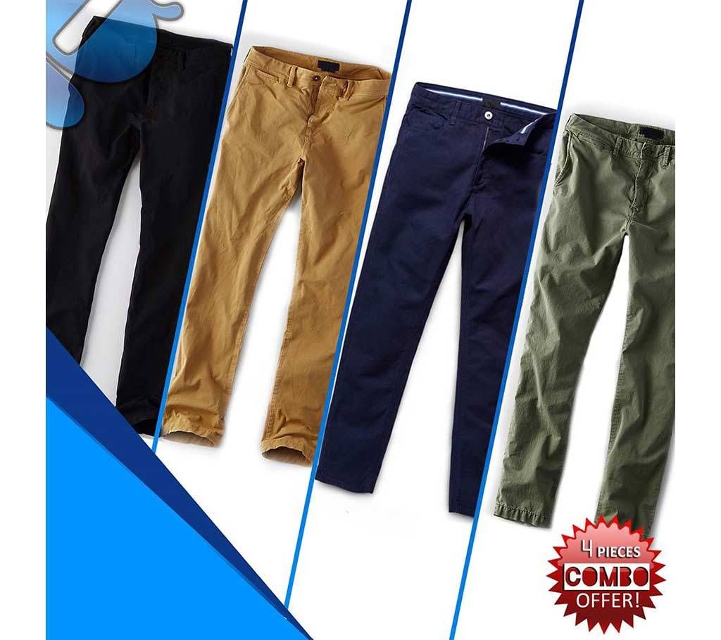 Combo Pack Of 4 Gabardine Pant For Men