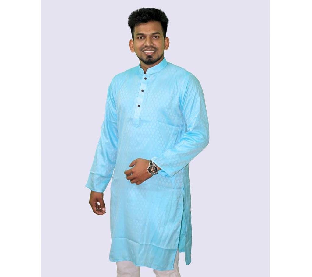 Stylish semi long panjaby For mans- Sky Blue 