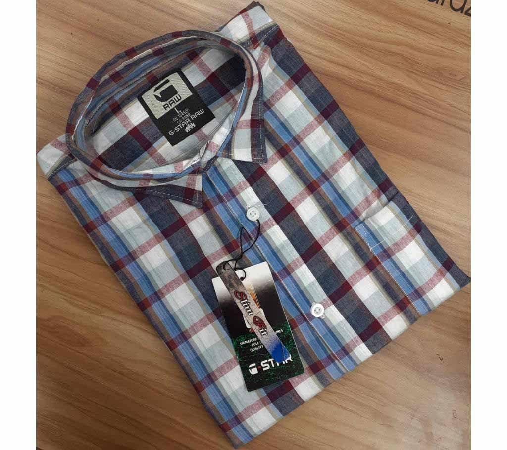 Full Sleeve Casual Cotton Shirt For Men - check 