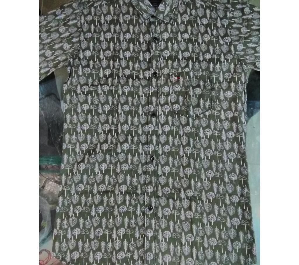 Green Casual Printed Shirt Full Sleeve
