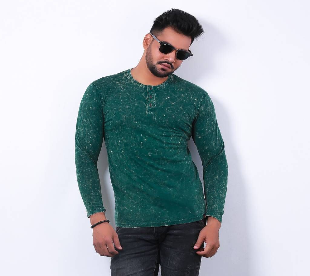 Men's wash long sleeve t-shirt