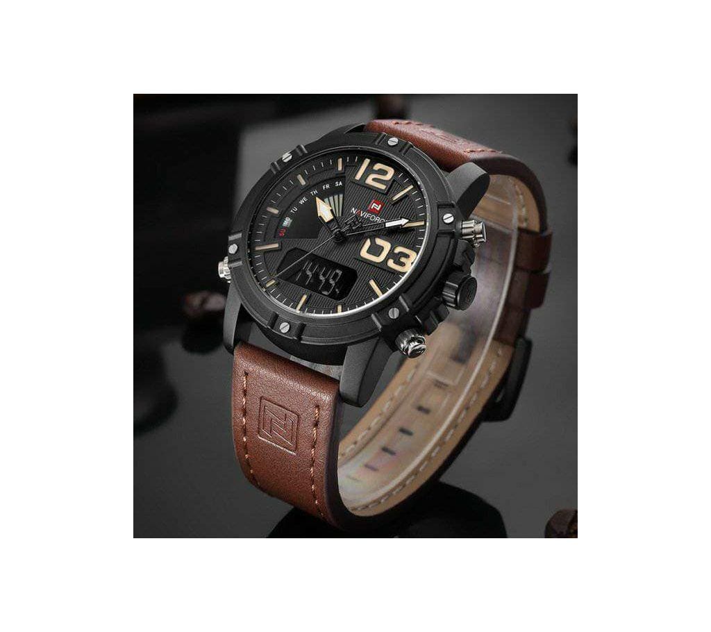 Product details of NAVIFORCE Black Gold Watch Men Fashion Sport Full Steel