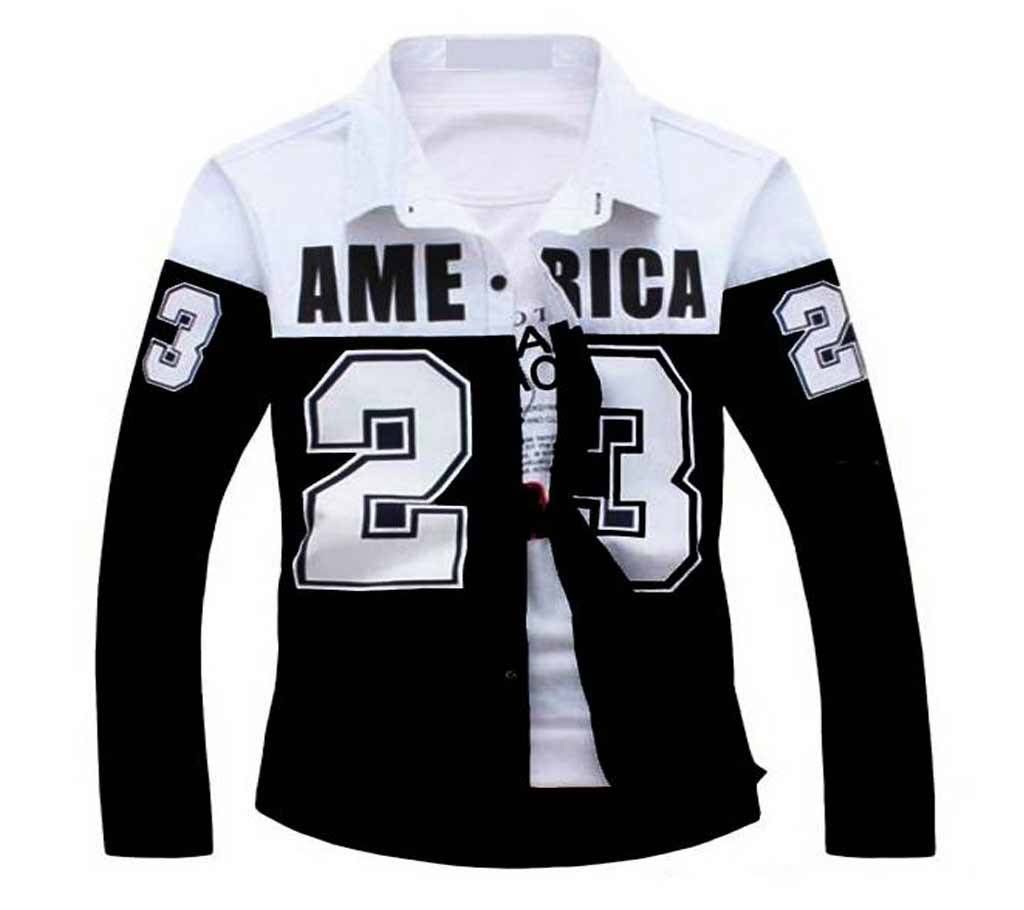 Full Sleeve Casual Shirt -BLACK & WHITE