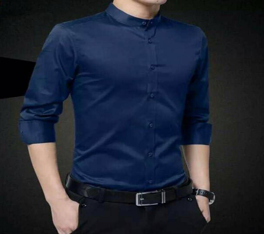 Navy Blue Long Sleeve Casual Shirt for Men