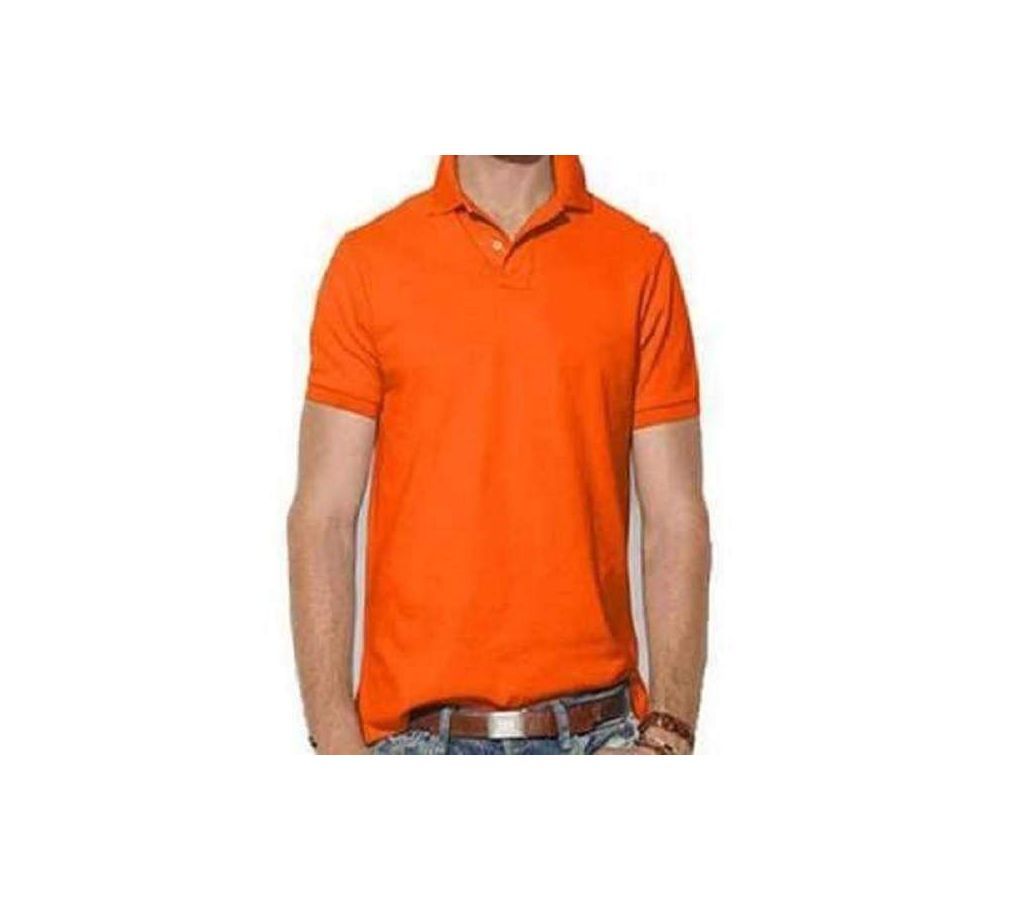 Polo T-shirt For Men Solid Orange