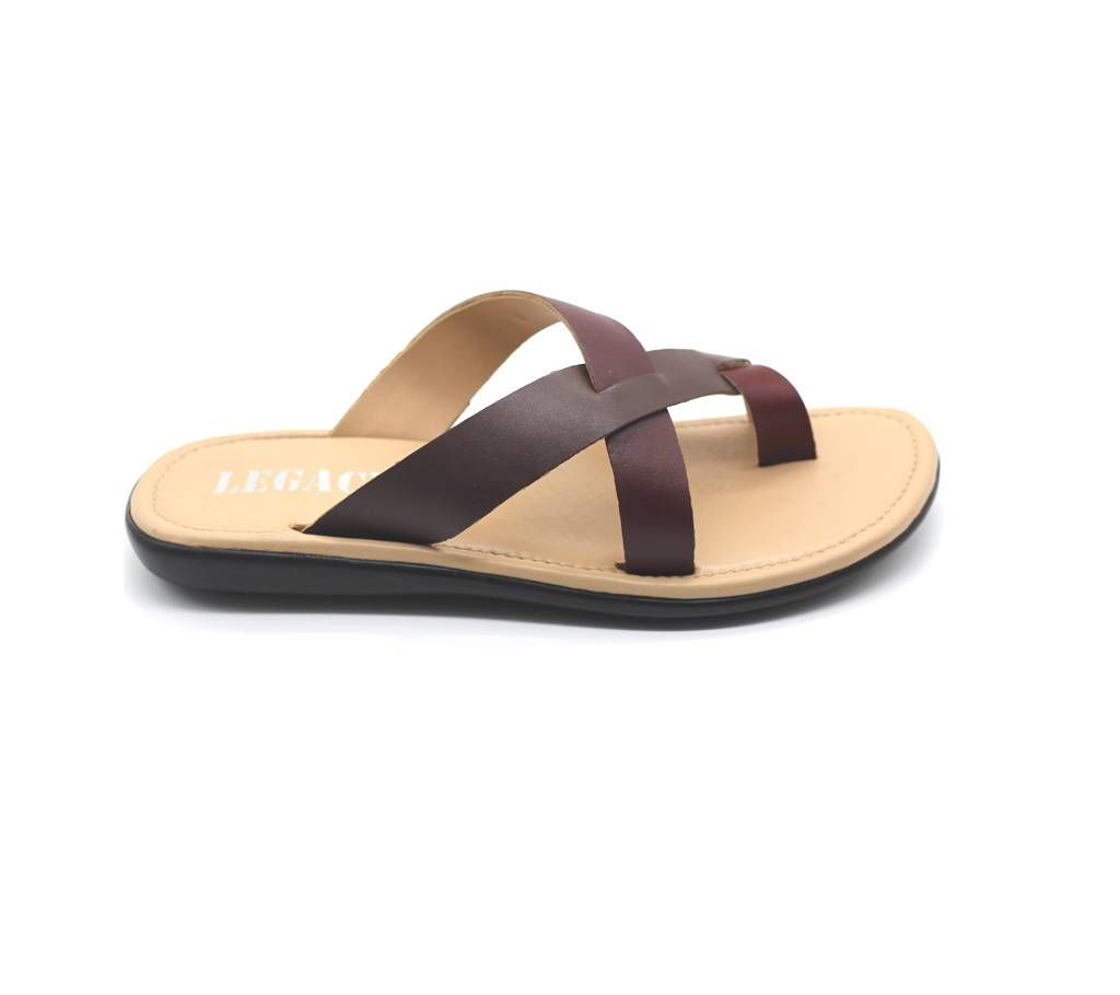 Menz Casual Sandals LFL-013 Chocolate + Red