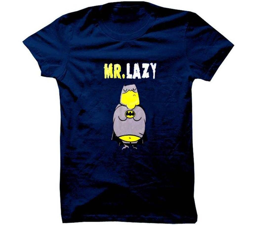 Navy Cotton Short Sleeve Tshirt For Men