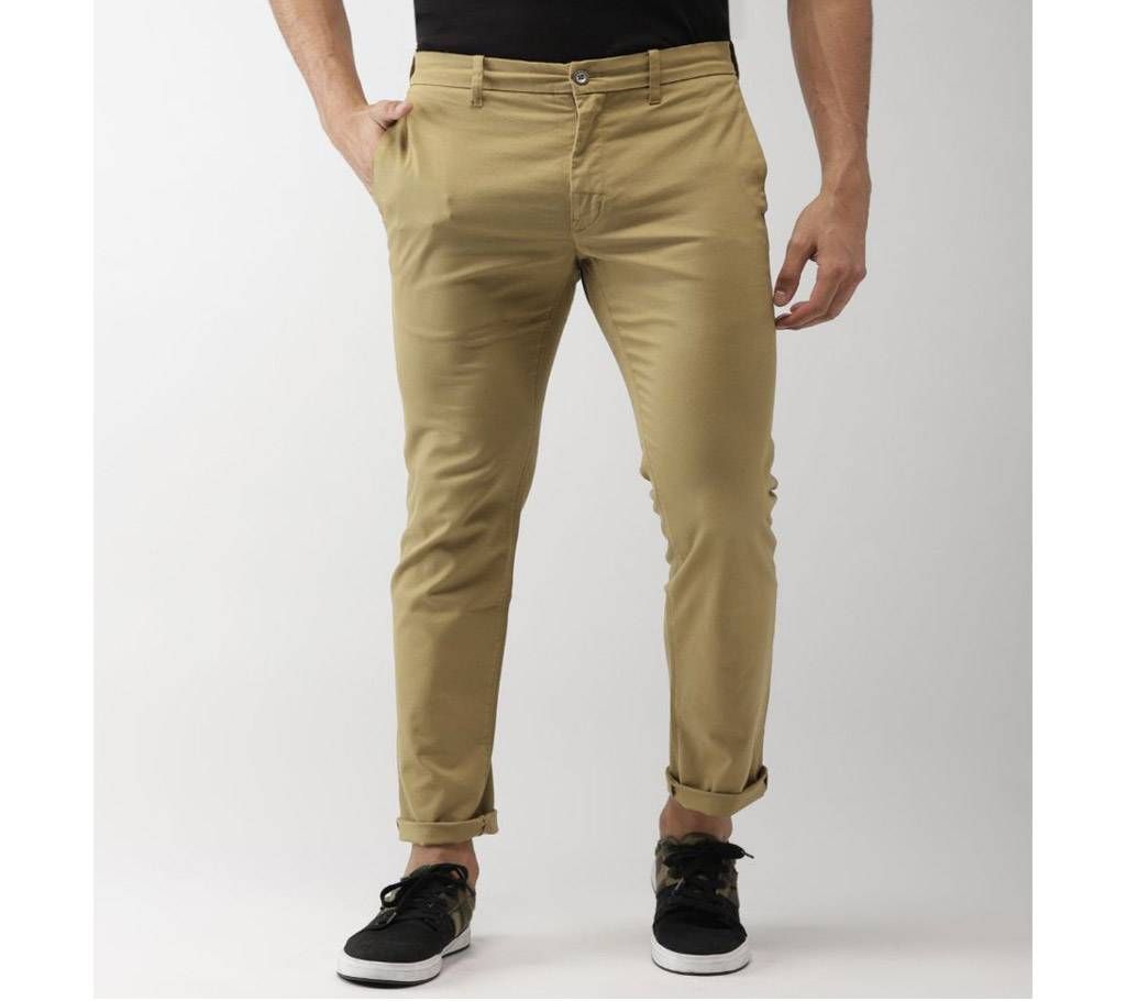 Pale Golden Rod Khaki Slim Fit Gabardine Pant 8