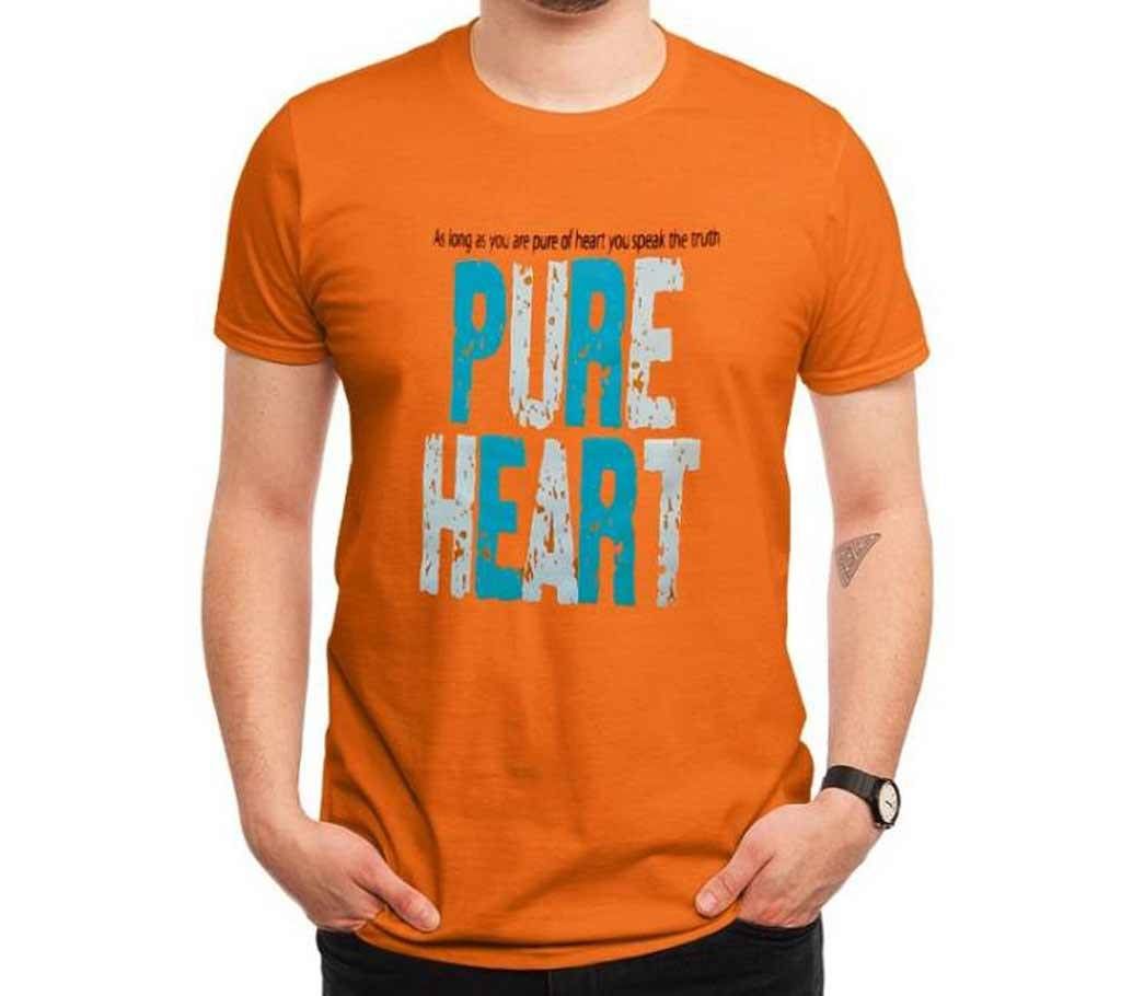Pure Heart Orange  Half Sleeve T-Shirt