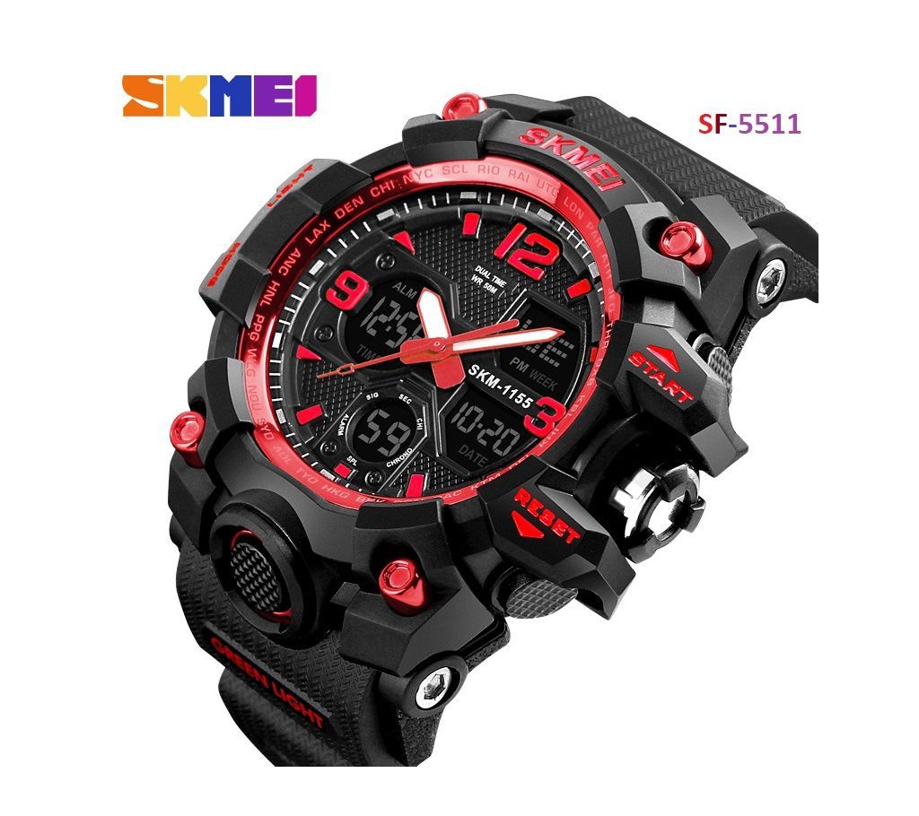 Skemei Dual time Analog and Digital gents sports wrist watch 