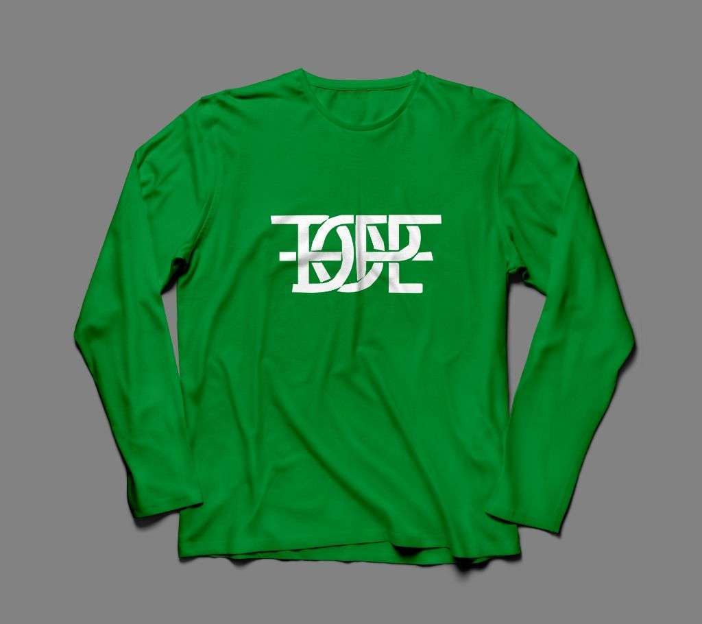 DOPE LONG SLEEVE GREEN  COTTON TSHIRT FOR MEN