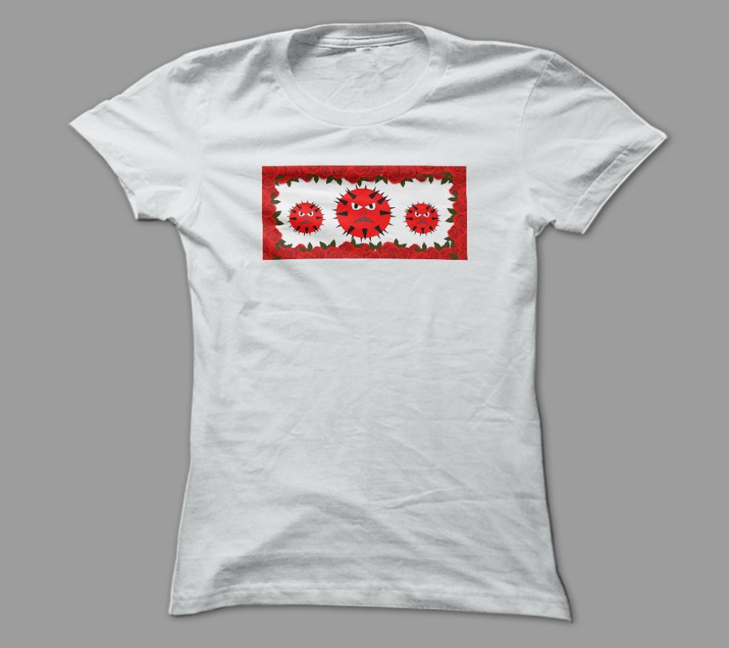 Angry Virus White Polyester T-Shirt