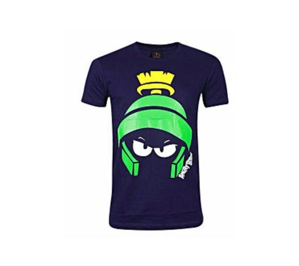 midnight blue cotton short slevee t shirt for men