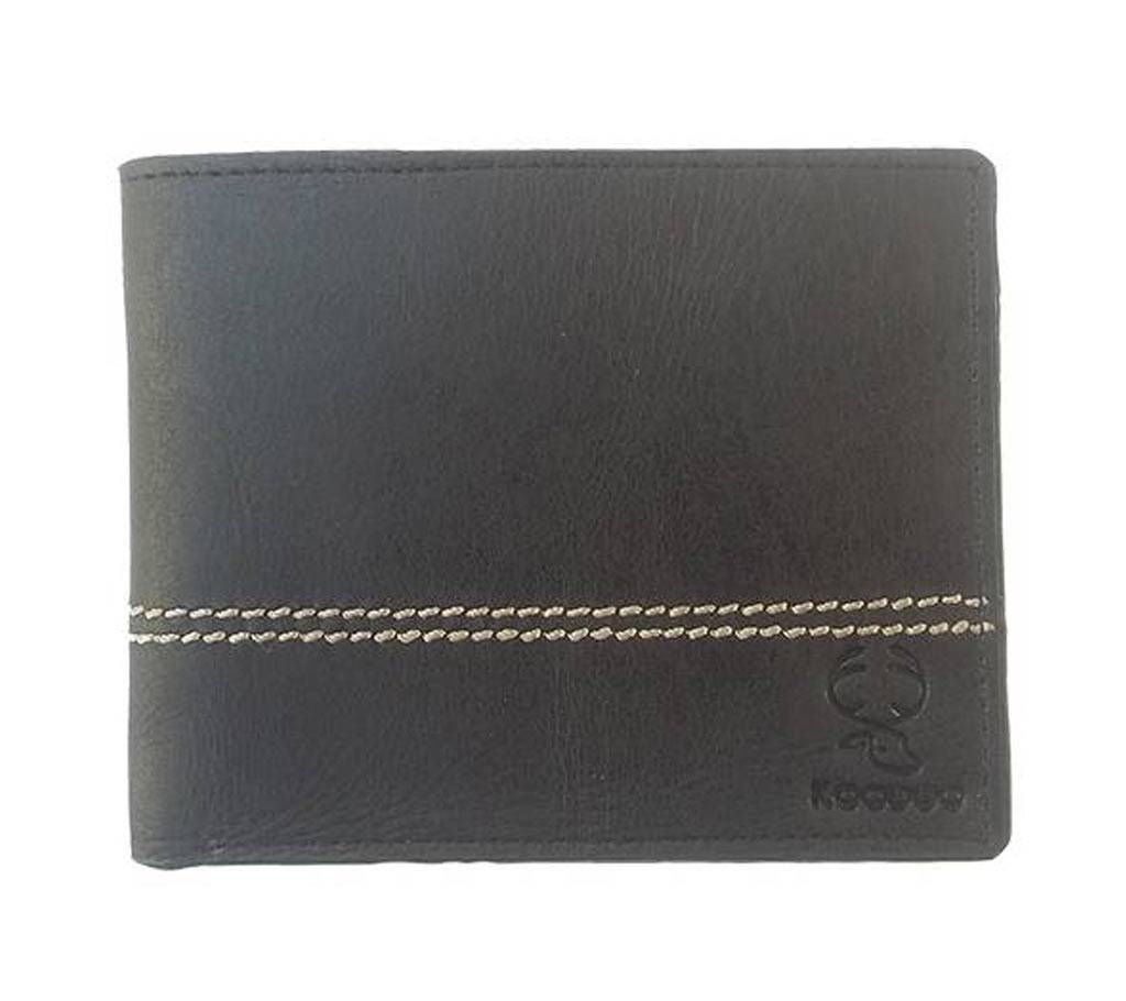 Simple Genuine Leather Wallet for Men with Button Coin Pocket, Card Holders